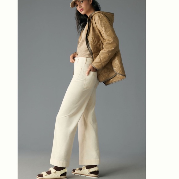 NWT Anthropologie Maeve The Colette Cropped Wide-Leg Corduroy Pants - Picture 3 of 16
